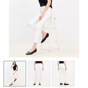 Like new Loft High-Rise Kick Flare crop pants in white. Size 28/6
